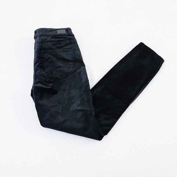 Paige Verdugo Ankle Black Faux Suede Skinny Jeans SZ26 Mint - Picture 2 of 10